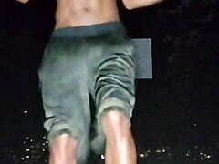 skinny gym girl poses for amateur photoshoot interview in park