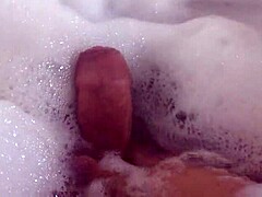 i finger my pussy to orgasm soaking in bubbly bathroom bath solo