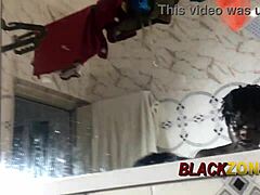 slim ebony beauty begs for stepson's hot cum on her pussy