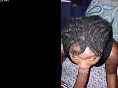 ebony beauty gags on bbc pov until cum floods her wet lips
