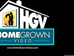 Two adorable brunettes tease with toys and sweet licks