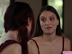 Brunette Babe Smothers Redhead Gf's Face With Her Bushy Pussy!