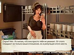 redhead milf maid in stockings rides huge cock cowgirl but don't tell stepmom