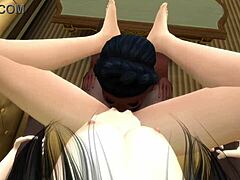 Thirsty sluts share MONSTER COCK in public bar threesome with cumshots and facials