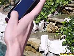 Wow, Emma Stone chokes gagging on Richie's monster cock!