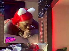 stars shine while ebony babe slurps sloppy bbc cumshot pov