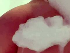 this horny british coed teen slut squirts hard masturbating in shower