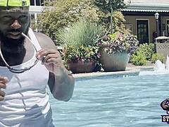 oh man... stacxxxs' hawaiian angel at the pool rides my monster black cock bareback doggystyle till creampie explosion