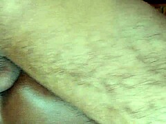 Black ebony mommy pussy stretched by white cock before massive creampie finish