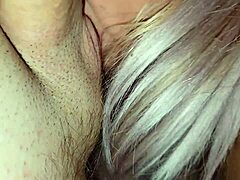 beautiful curvy stepmom's feet get fingered licked and covered in cum close-up