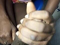 Skinny African teen sloppy deepthroat sucks phat cock spits cum beautifully