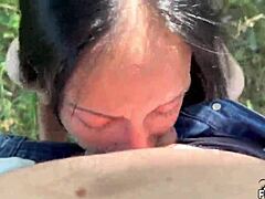 Hey slut, deepthroat me then take rough anal creampie outdoors