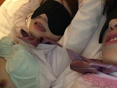 slutty japanese chiharu and hikari hairy pussies creampied by master maledom uncensored