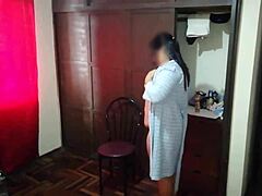 Mature slut sister-in-law rips clothes masturbates then takes huge creampie anal fisting