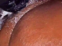 Wet BBW Wife Cums Hard Riding Fat Cock in Ass While Pounding Nine Inch Toy