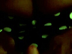 my girl slides her tits up and down that thick black shaft for sloppy interracial titty fuck