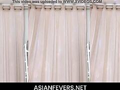 korean webcam girl with huge natural tits strips and dances sexy in bathroom