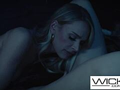 beautiful emma hix hunts blonde redhead stalker style to tongue her pussy deep lesbian toys scissoring wicked