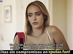 hot blonde stepsis 😈 wants your cock for a creampie ride... spanish sub 🔥