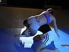 Real fighters grapple in intense mixed wrestling match