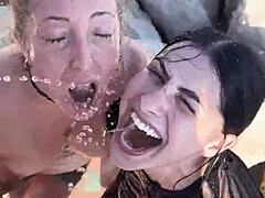 beach day slappin suckin deepthroat gaggin on monster cock with venom n kaitlyn 😈👅