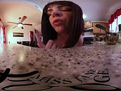 tiny guy devoured by jane judge's giantess feet in kitchen vr