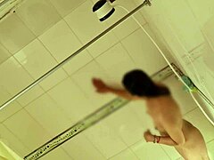 Hidden cam spies sexy latina nurse in bathroom licking pussy voyeur style