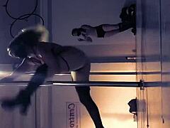 pov argentinian doctor sways seductively on pole for you