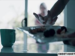 boss secretly munches young assistant during steamy office encounter