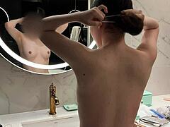 i'm obsessed with her tiny tits and ponytail