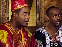 Skyler Nicole and Chanell Heart Take Ebony Monster Cocks in Lingerie Group Orgy