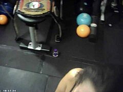 behind scenes glasses cam man vs woman wrestling turns to bj and hardcore sex