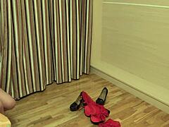 damn this busty milf flaunts curves stripping hairy pussy on cam 🔥🍑