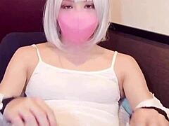 i can't stop jerking off watching this masked beauty crossdress and masturbate on cam