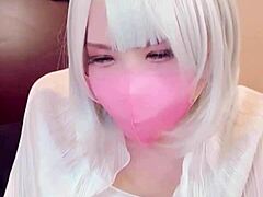 i can't stop jerking off watching this masked beauty crossdress and masturbate on cam