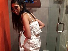 rome major fucks eva yi in bathroom cums on ass night 😈🔥