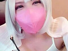 i can't stop jerking off watching this masked beauty crossdress and masturbate on cam