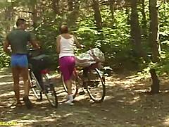 took granny rough bike tour outdoor doggystyle