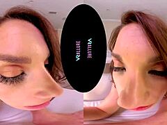 vrallure brunette teen stays SNEAKY FINGERING pussy with TOYS solo