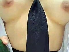 colombian slut shoves cucumber deep in wet pussy squirting orgasms over and over??