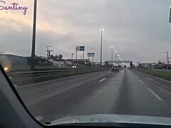 Cop husband almost spots monster cock car pounding?