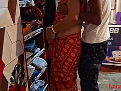 beautiful ebony wife chokes on huge cock before hard doggy chudai on cam