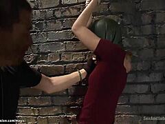 She's bound and spread for rough anal pounding