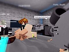 Roblox nerd guy pounds trashy plastic bimbo's big tits relentlessly