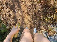 Naked Latina Fucks Stranger's Cock in Forest Sleeve!