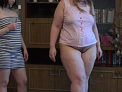 Lesbian Shaves Friend's Fat Pussy Then Licks Hairy Cunt