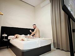 whoa, this petite blonde teen's gettin destroyed by a huge spanish cock in pov... she's squirtin everywhere!