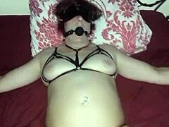 Blindfolded British Redhead Milf Tied Gagged Choked Spread On Bed By Stranger