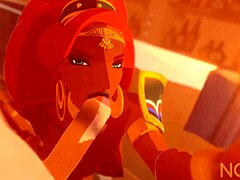 urbosa sucks cock deep then rides hard in pov