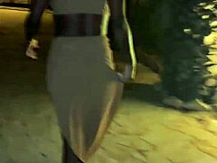 amateur flashes tight black pussy lips publicly in ibiza